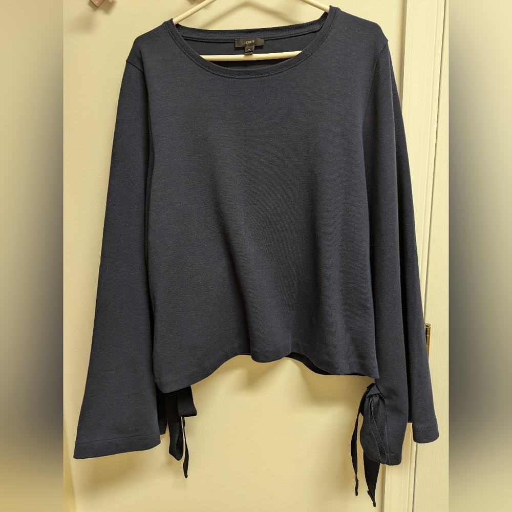 J. Crew Navy Long Sleeve Women's Top Sz XL